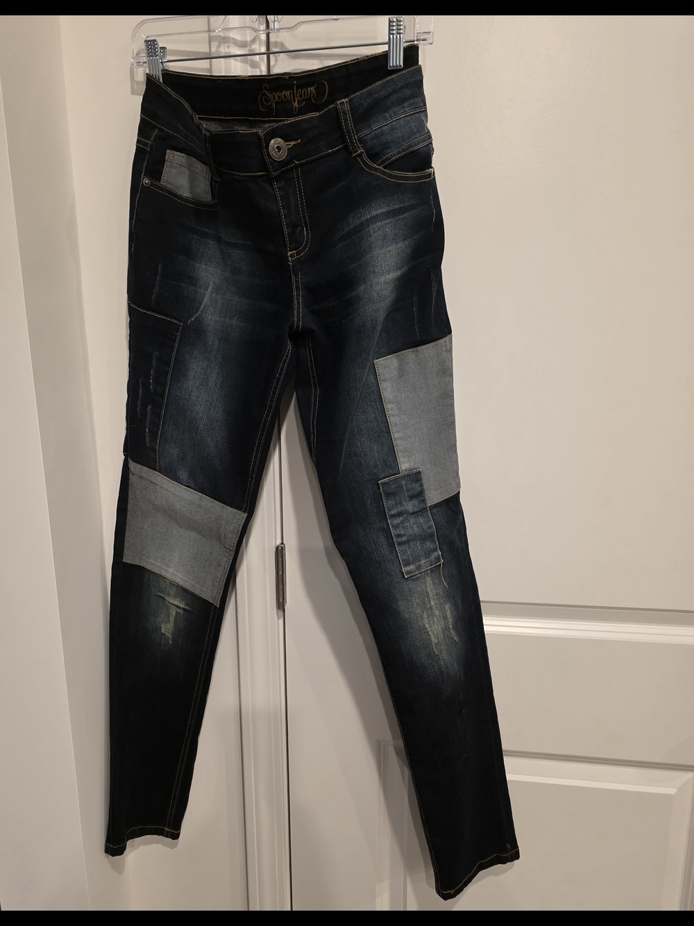 Dark Wash Patchwork Women’s Jeans